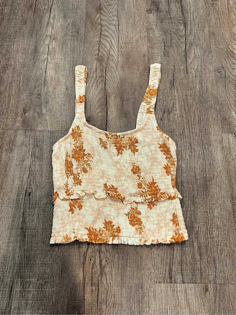 Free People Hannah Cami in Cream & Orange Like New
